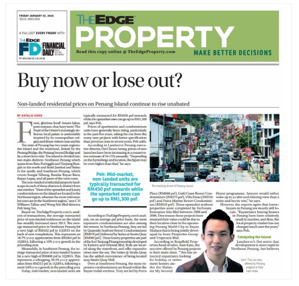 The Edge Property article featuring Sam Kam
